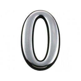 Цифра дверная АЛЛЮР БОЛЬШАЯ пластик "0" хром