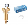 Фильтр самоочищающийся 1" нар. или 3/4"вн., 100 микрон, с манометром, AV Engineering (инд. упак.)