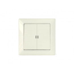 Выключатель 2 клав. (cкрытый, 10А) со световой индикацией, бежевый, Стиль, BYLECTRICA