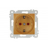 Розетка 1-ая (скрытая, без рамки, с/з, шторки) дуб, RITA, MUTLUSAN