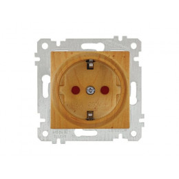 Розетка 1-ая (скрытая, без рамки, с/з, шторки) дуб, RITA, MUTLUSAN