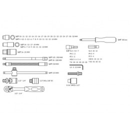 Набор головок и бит 94пр. ТРЕК