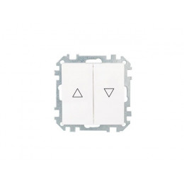 Выключатель 2 клав. с самовозвратом и механич. блокировкой (скрытый) белый, Стиль, Bylectrica