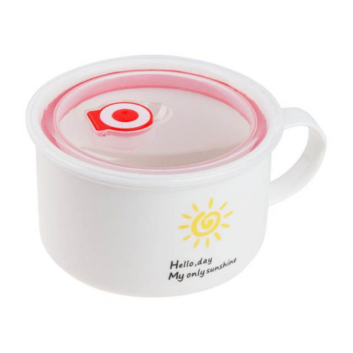 Кружка для супа с крышкой с паровыпуском, 850 мл, керамическая, SUN, PERFECTO LINEA