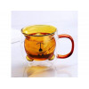 Кружка стеклянная с двойными стенками, 250 мл, оранжевая,серия Bear, PERFECTO LINEA