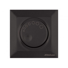 Выключатель поворотный (диммер) (скрытый, винт. зажим, 600Вт) черный, DARIA, MUTLUSAN