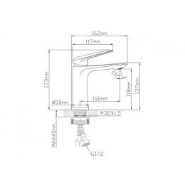 Смеситель для умывальника (Lt) D35, серия NEO AV Engineering