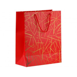Пакет подарочный с ручками, 32х26х12 см., красный, серия Emma, PERFECTO LINEA
