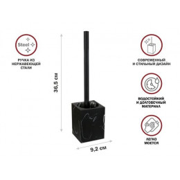 Ершик с подставкой MARBLE, черный, PERFECTO LINEA