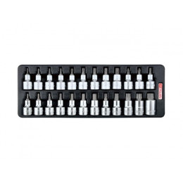 Набор-сет бит под трещотку 1/2" 24шт. 136х364мм TOPTUL