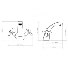 Смеситель для умывальника вентильный (тип I), серия 340, ECONOCE