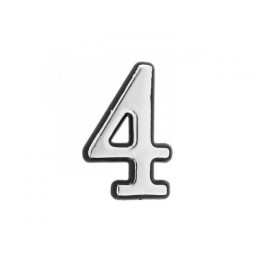 Цифра дверная АЛЛЮР БОЛЬШАЯ пластик "4" хром