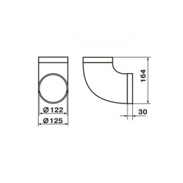 Колено воздуховода 222 круглых каналов d=125мм ZERNBERG