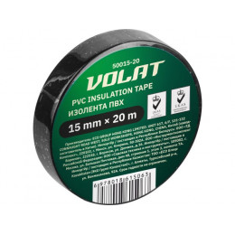 Изолента ПВХ 15ммх20м черная ВОЛАТ