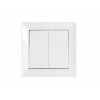 Выключатель 2 клав. проходной (скрытый, 10А) белый, Стиль,  BYLECTRICA