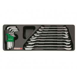 Набор-сет ключей рожк. 6-24мм + шестигр. 1-10мм 18пр. 136х364мм TOPTUL
