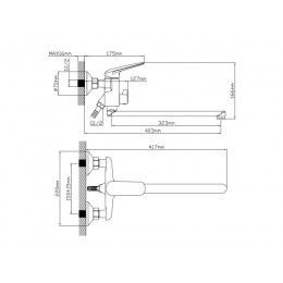 Смеситель для ванны (Lt) D35, серия POS AV Engineering