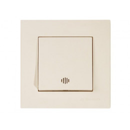 Выключатель 1-клав. (c подсветкой, скрытый, пруж. зажим) кремовый, RITA, MUTLUSAN