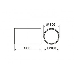 Воздуховод 1005 жесткий круглый 100мм x 0,5м ZERNBERG