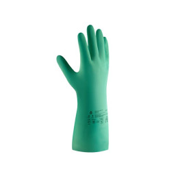 Перчатки К80 Щ40 нитриловые Atom Oil защитные промышленные, р-р 7/S, зеленые, JetaSafety