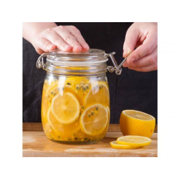 Банка для сыпучих продуктов стеклянная WECKER (Веккер) 1000 мл, PERFECTO LINEA