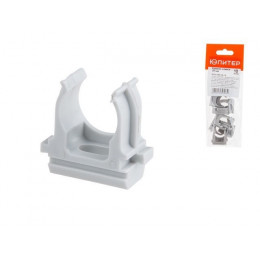 Крепеж-клипса для трубы ПВХ/ПНД 20мм (10шт) ЮПИТЕР