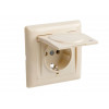 Розетка 1-ая (скрытая, с/з, с крышкой) кремовая, DARIA, MUTLUSAN