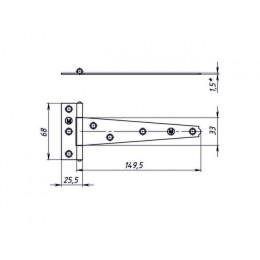 Петля-стрела 150 мм, белый цинк STARFIX
