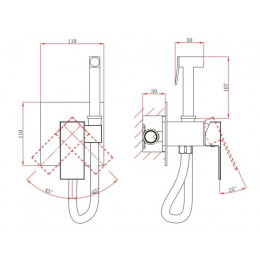 Смеситель для биде (Lt) D35, серия Lily черный, a-five