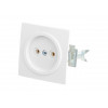 Розетка 1-ая (скрытая, б/з) белая, Стандарт, Юпитер