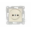 Розетка 1-ая (скрытая, без рамки, б/з) кремовая, RITA, MUTLUSAN