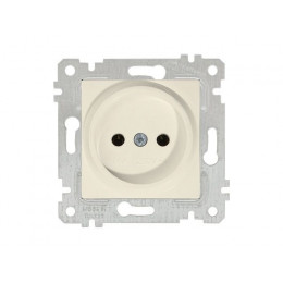 Розетка 1-ая (скрытая, без рамки, б/з) кремовая, RITA, MUTLUSAN