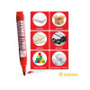 Маркер промышл. перманентный фетровый красный CROWN MULTI MARKER