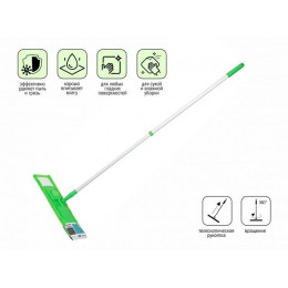 Швабра для пола с насадкой из микрофибры, зеленая, PERFECTO LINEA
