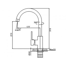 Смеситель для кухни (Lt) D35, серия HOP AV Engineering