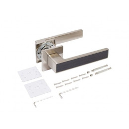 Ручка дверная АЛЛЮР АРТ "ЛАНА" SN мат.никель/темно-серое дерево (868TSD) ЗАЩИТ.ПЛЕНКА