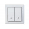Выключатель проходной 2-клав. (скрытый, винт. зажим) белый, DARIA, MUTLUSAN