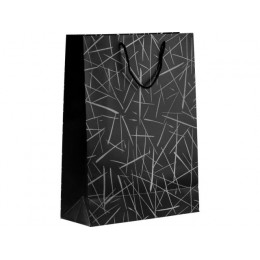 Пакет подарочный с ручками, 42х31х12 см., черный, серия Emma, PERFECTO LINEA