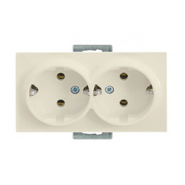 Розетка 2-ая (скрытая, с/з) кремовая, RITA, MUTLUSAN