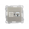 Розетка компьютерная 1xRJ45 (Cat5e, скрытая, без рамки) титан, DARIA, MUTLUSAN