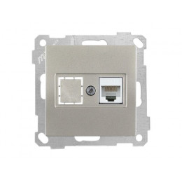 Розетка компьютерная 1xRJ45 (Cat5e, скрытая, без рамки) титан, DARIA, MUTLUSAN