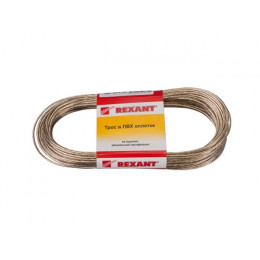 Трос стальной в ПВХ оплетке d=2,0 мм, прозрачный (моток 20 м)  REXANT