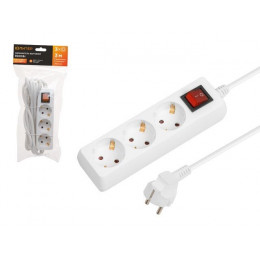 Удлинитель 3м (3 роз., 3,5кВт, с/з, выкл, ПВС 3х1,5) Юпитер