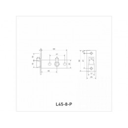 Защелка врезная межк. L45-8-P CP хром пластик 25мм АЛЛЮР