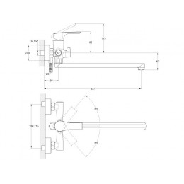 Смеситель для ванны D25-B, серия 580 ECONOCE