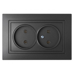 Розетка 2-ая (скрытая, б/з) графит, Уют, BYLECTRICA