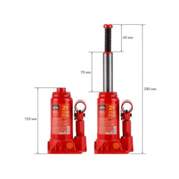 Домкрат гидравлический 2т бутылочный 150-280мм STARTUL AUTO (ST8018-02)