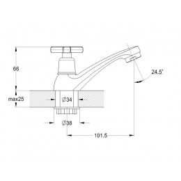 Моно-смеситель для умывальника вентильный (тип I), серия 600 ECONOCE