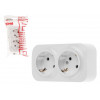Розетка 2-ая (открытая, с/з) белая, Bailly, LEIDEN ELECTRIC