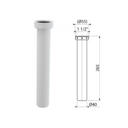 Патрубок с накидной гайкой 6/4", Alcaplast